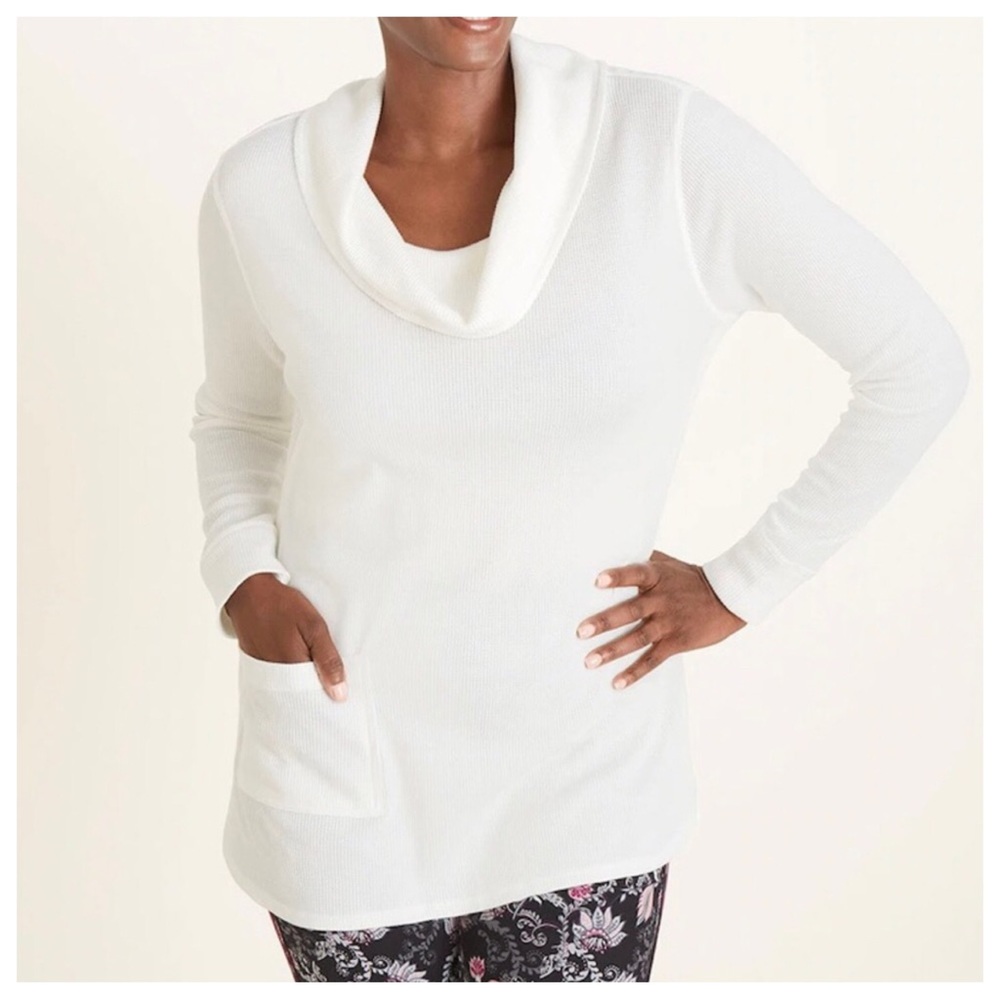 Chico’s Zenergy winter white waffle knit long sleeve top